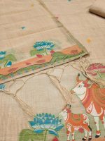 Muga Cotton Jamdani Pichwai Weaving Salwar Suit Dress Material with Dupatta for Women | 3 Piece Unstitched Suit Set | Woven Ethnic Dress Material for Festive, Casual & Office Wear - Image 2