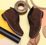 ARAMISH Men's Suede Leather Lace-Up Formal Ankle Chukka Boots - Image 3