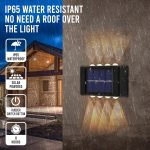 Gesto Plastic 8W Solar Up Down Wall Sconce Light Waterproof 2-Way Led Outdoor Wall Lamp with 1200mAh Battery,Auto Day Off & Night On,Exterior Light for Garden,Fence,Balcony,Patio,Stairs- Pack of 2 - Image 2