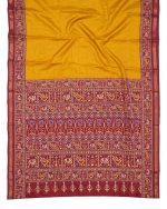 Woven Kanjivaram Silk Blend, Pure Silk Saree (Mustard) - Image 5