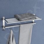 Plantex Stainless Steel Towel Hanger for Bathroom/24 Inch Folding Wall Mounted Bathroom Cloth Hanger/Towel Rack/Chrome Finish Bathroom Accessories- Pack of 1 - Image 9